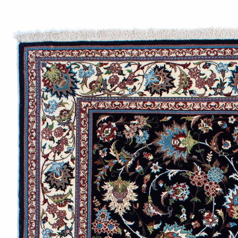 Alfombra persa - Ghom - 210 x 140 cm - azul oscuro