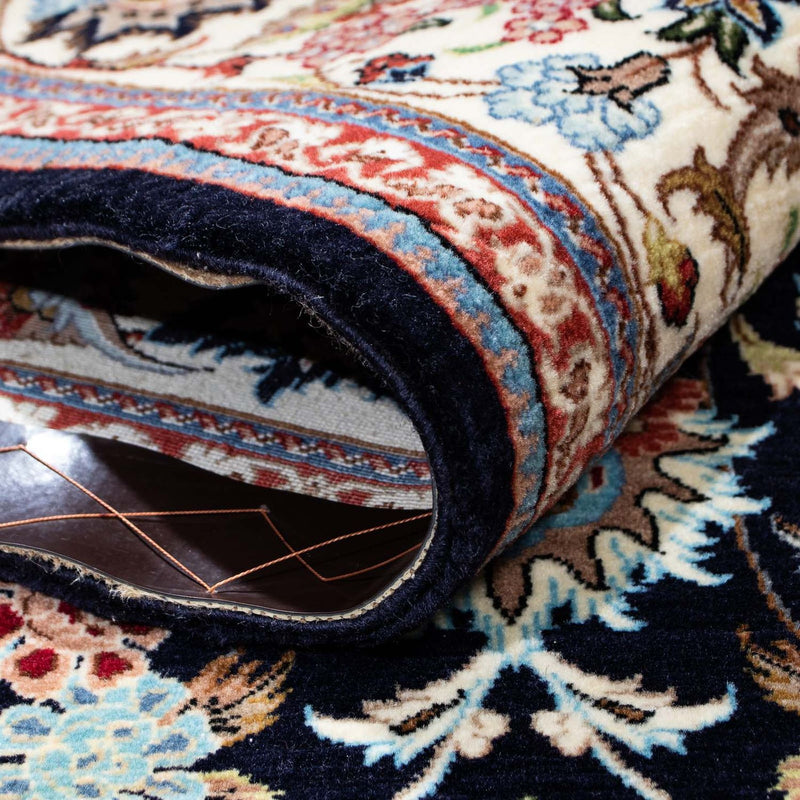 Alfombra persa - Ghom - 210 x 140 cm - azul oscuro