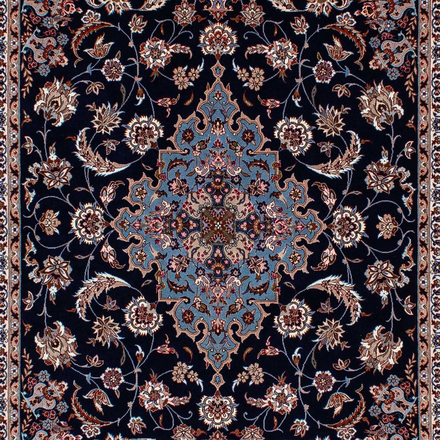 Alfombra Persa - Isfahan - Prima - 218 x 145 cm - azul oscuro