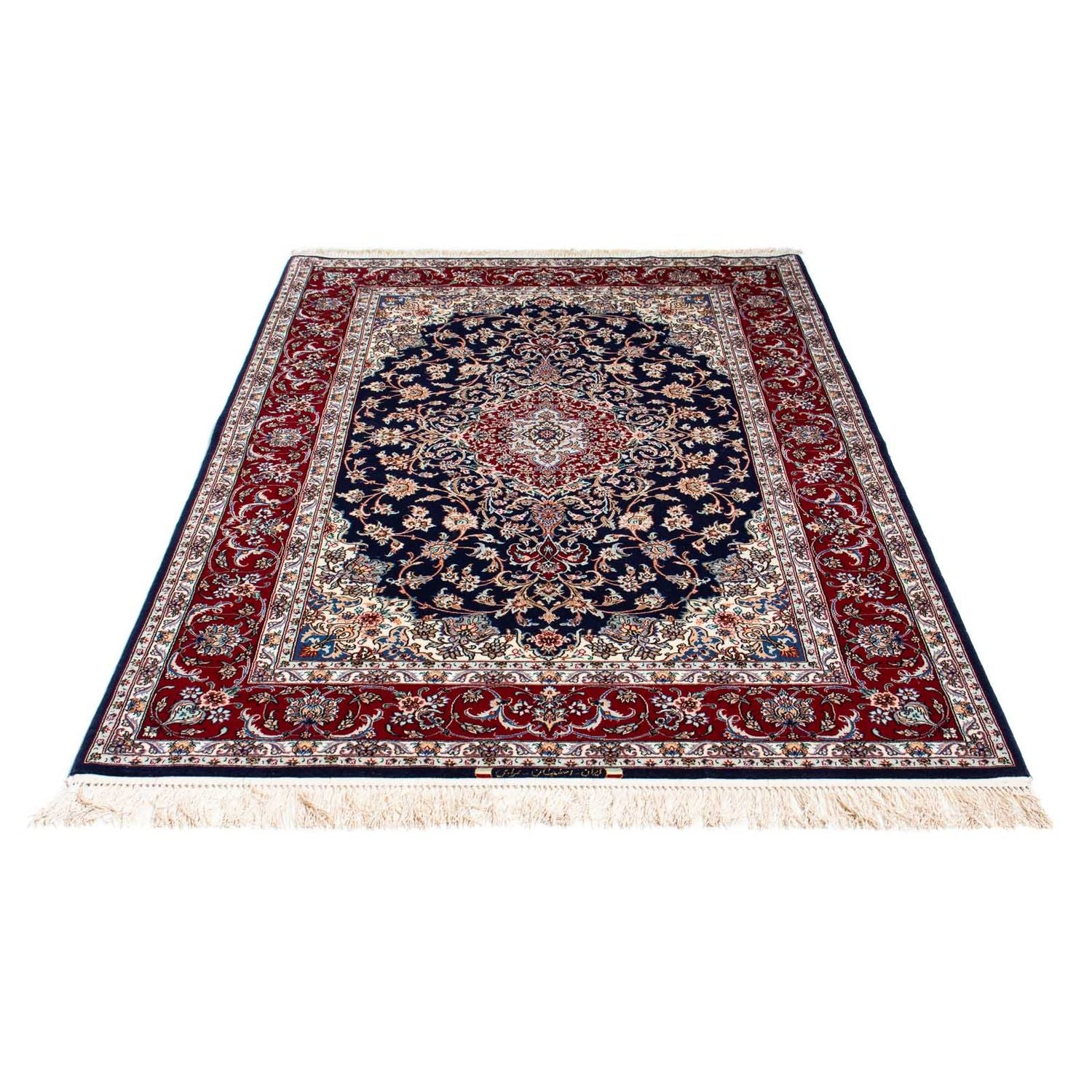 Alfombra Persa - Isfahan - Prima - 200 x 130 cm - azul oscuro