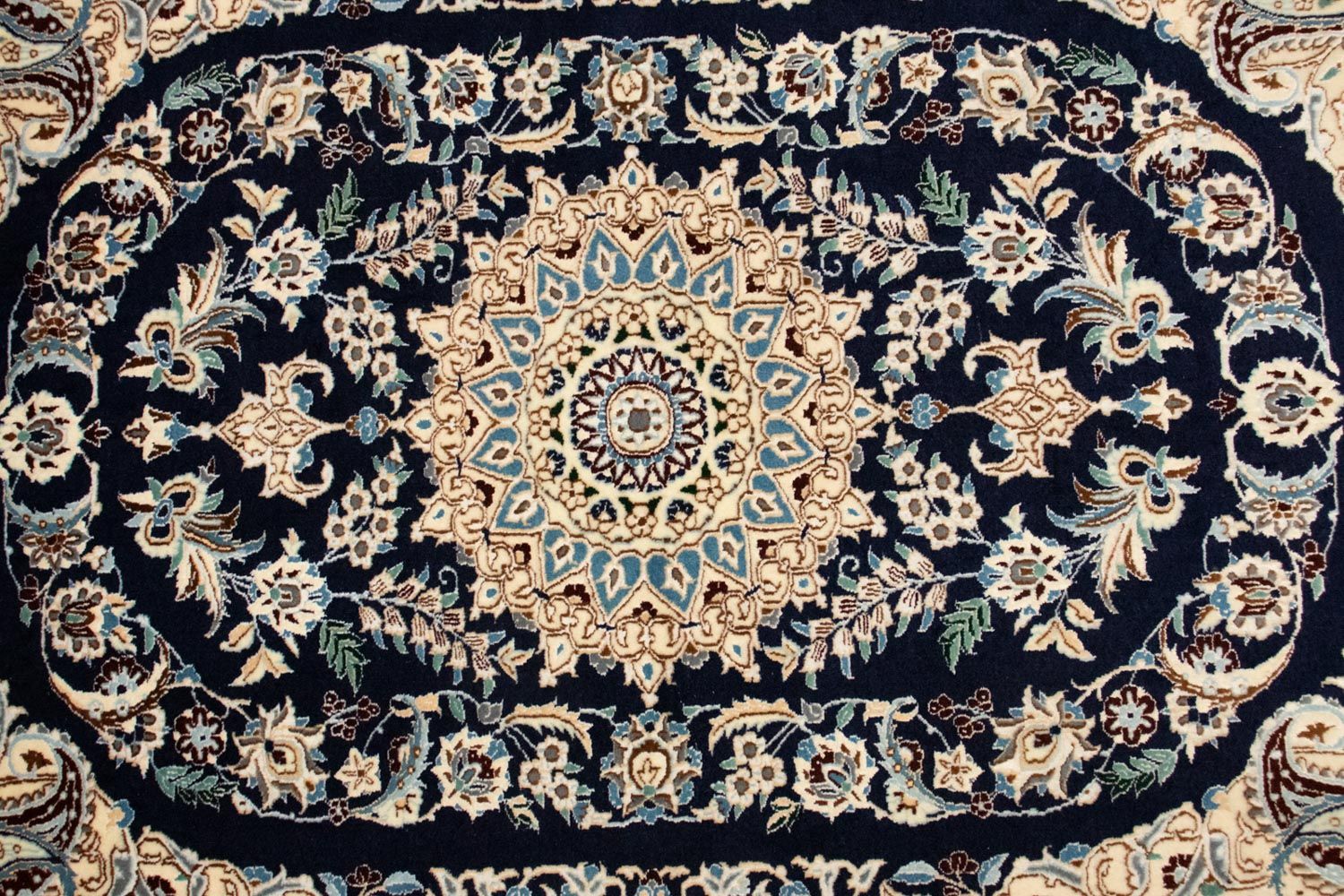 Alfombra Persa - Nain - Prima - 148 x 100 cm - azul oscuro