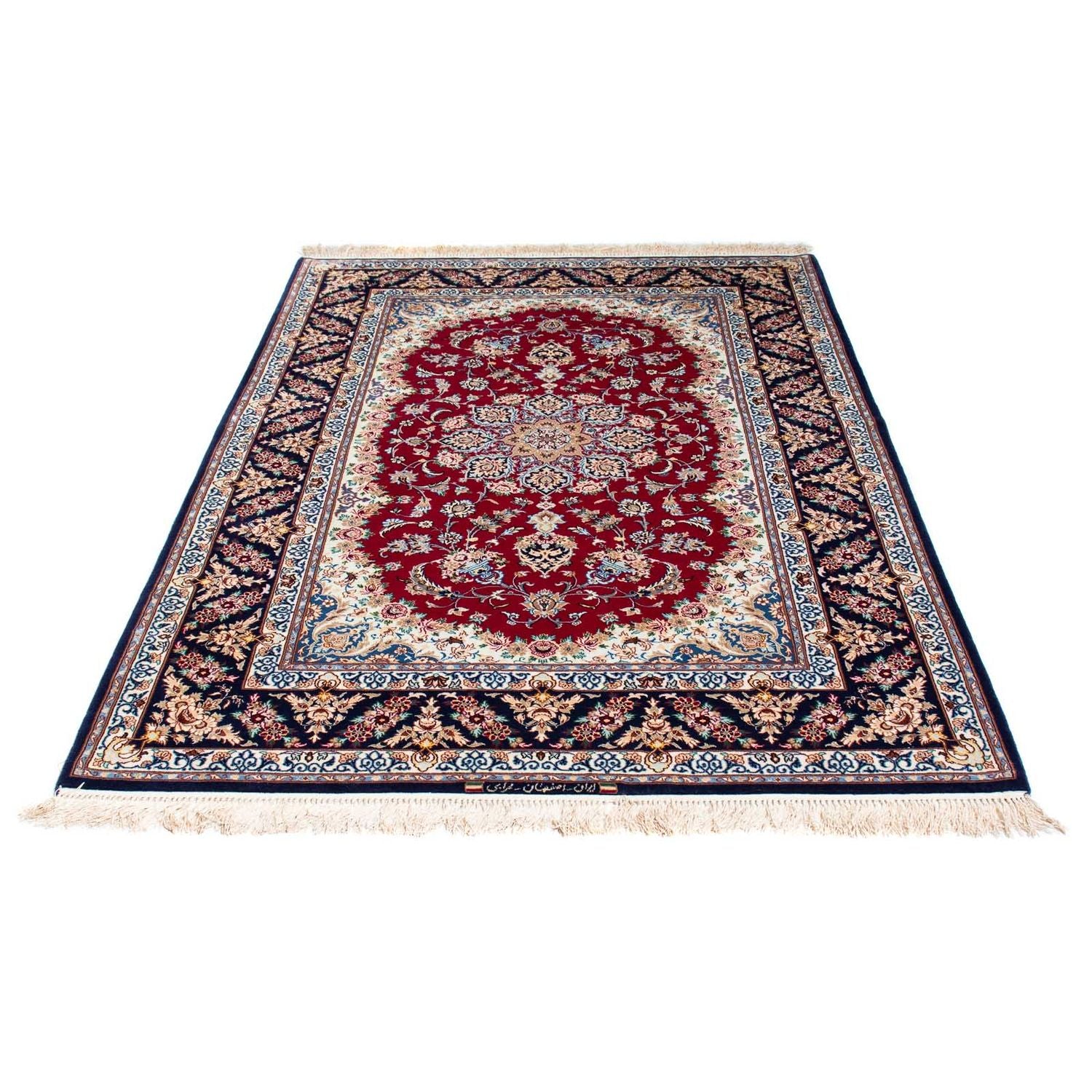 Alfombra Persa - Isfahan - Prima - 194 x 131 cm - rojo oscuro