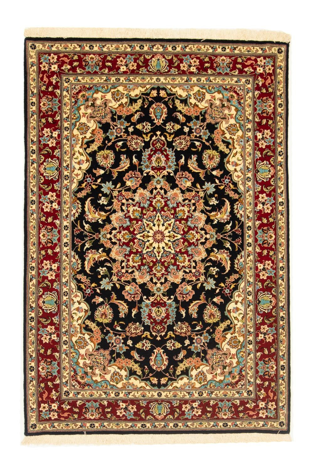 Alfombra persa - Ghom - 157 x 105 cm - negro