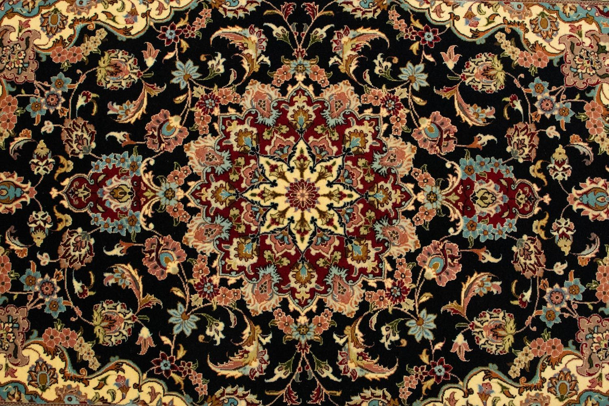 Alfombra persa - Ghom - 157 x 105 cm - negro