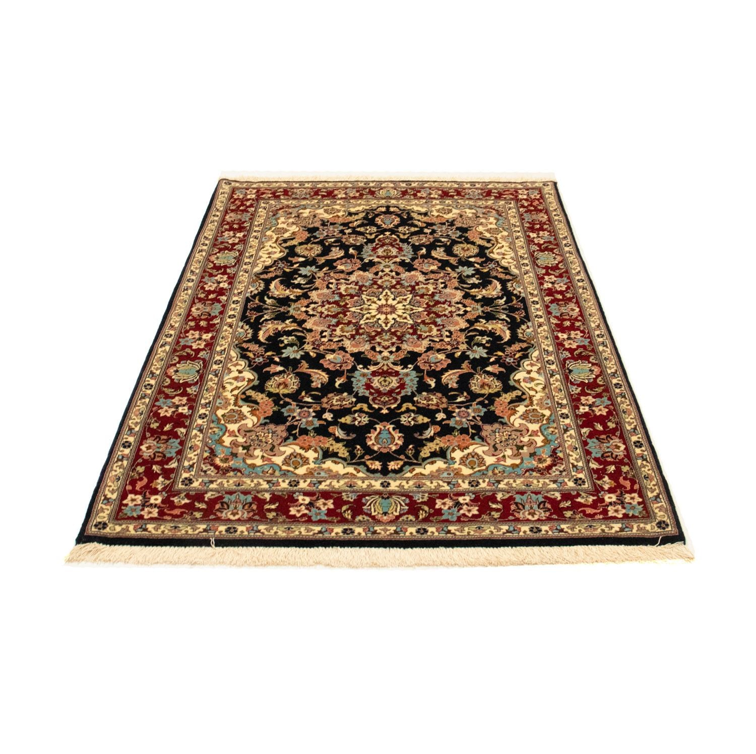 Alfombra persa - Ghom - 157 x 105 cm - negro