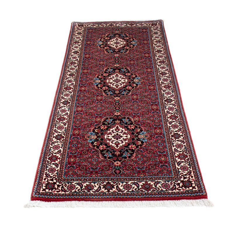 Alfombra de pasillo Alfombra persa - Bidjar - 205 x 74 cm - rojo oscuro