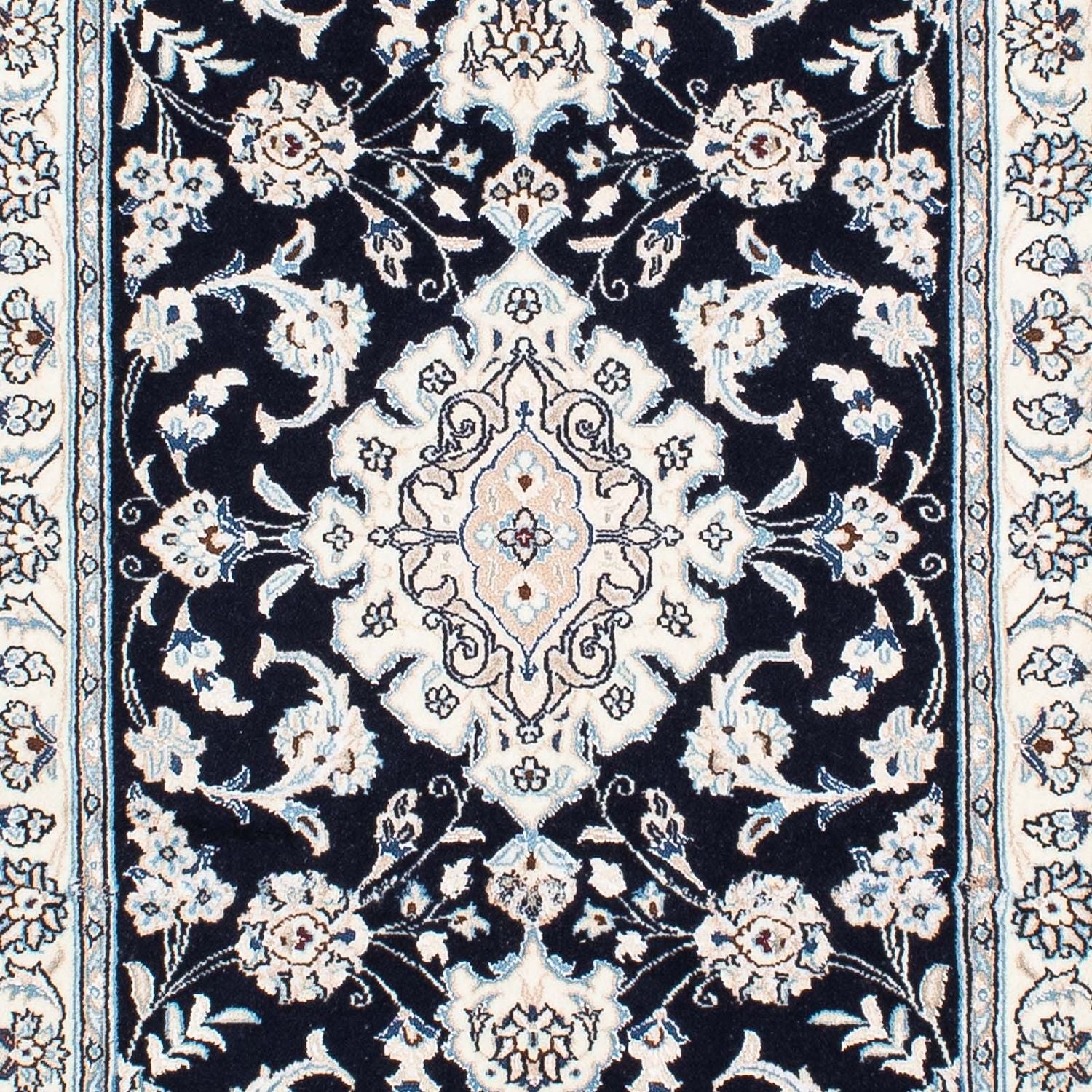 Alfombra de pasillo Alfombra Persa - Nain - Real - 295 x 78 cm - azul oscuro