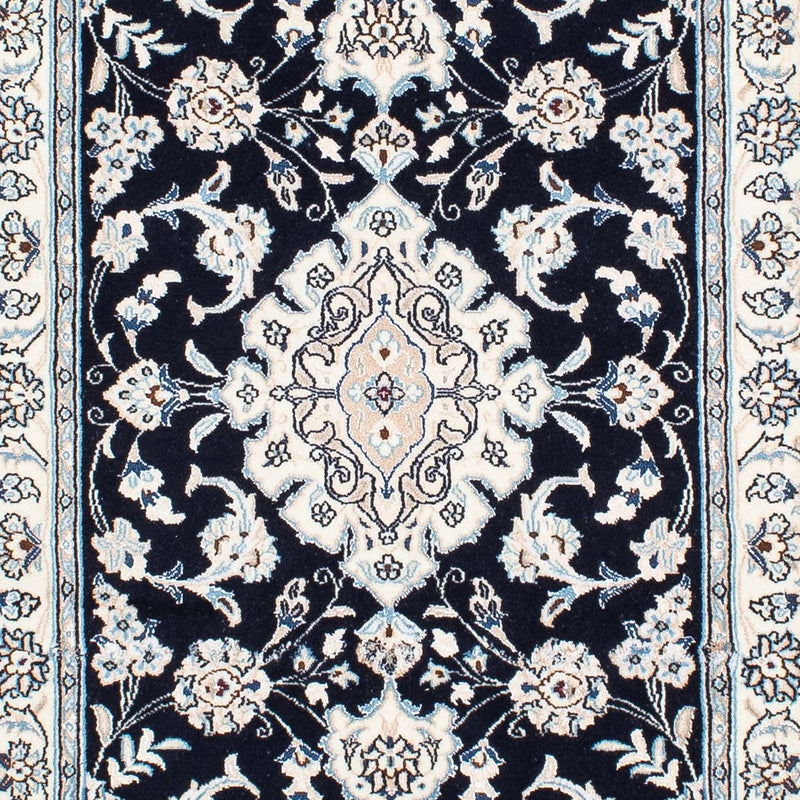 Alfombra de pasillo Alfombra Persa - Nain - Real - 295 x 78 cm - azul oscuro