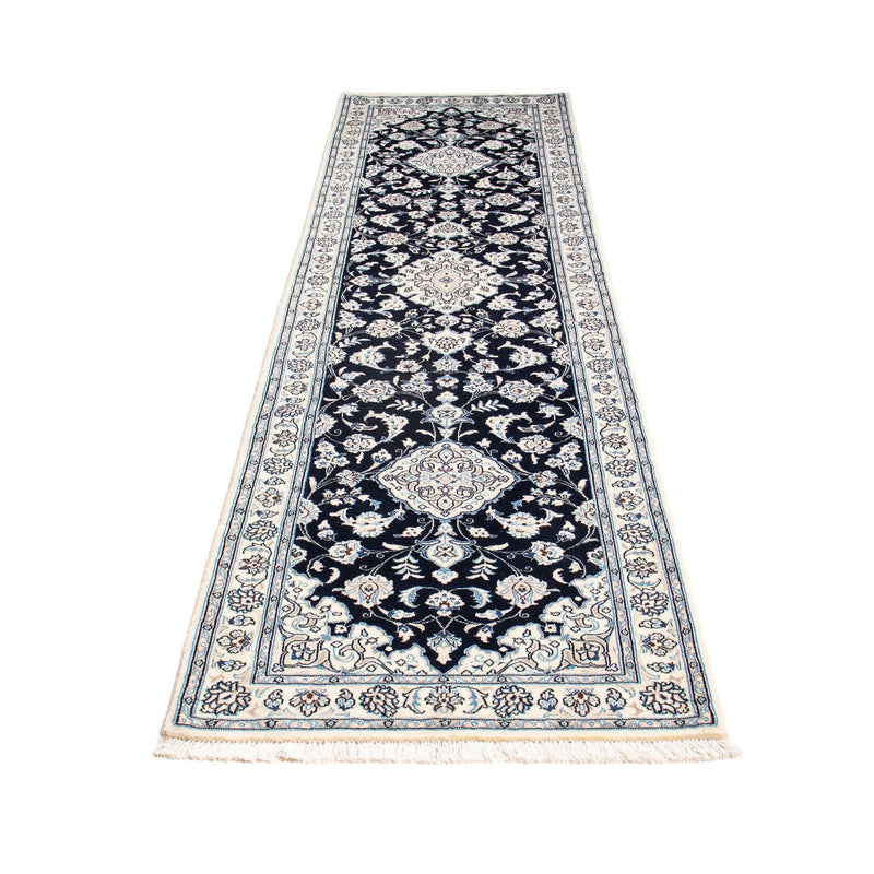 Alfombra de pasillo Alfombra Persa - Nain - Real - 295 x 78 cm - azul oscuro