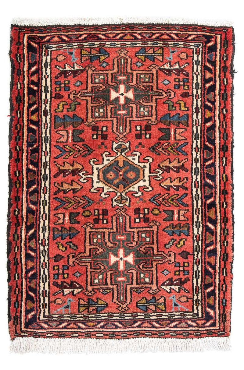 Alfombra persa - Nómada - 100 x 67 cm - rojo oscuro