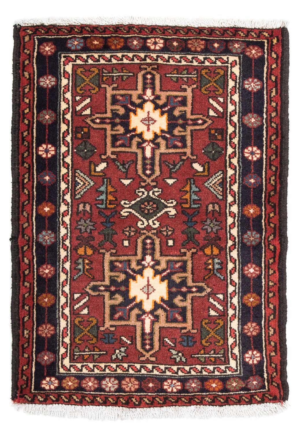 Alfombra persa - Nómada - 105 x 75 cm - rojo oscuro