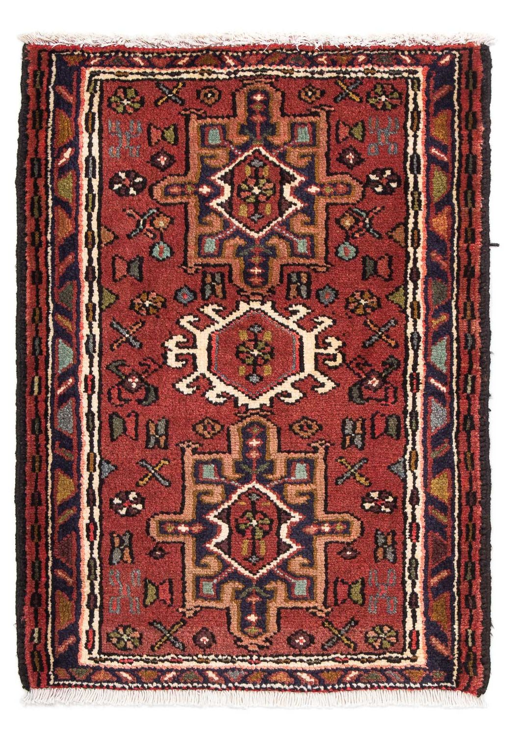 Alfombra persa - Nómada - 98 x 70 cm - rojo oscuro