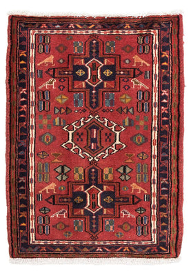 Alfombra persa - Nómada - 98 x 70 cm - rojo oscuro