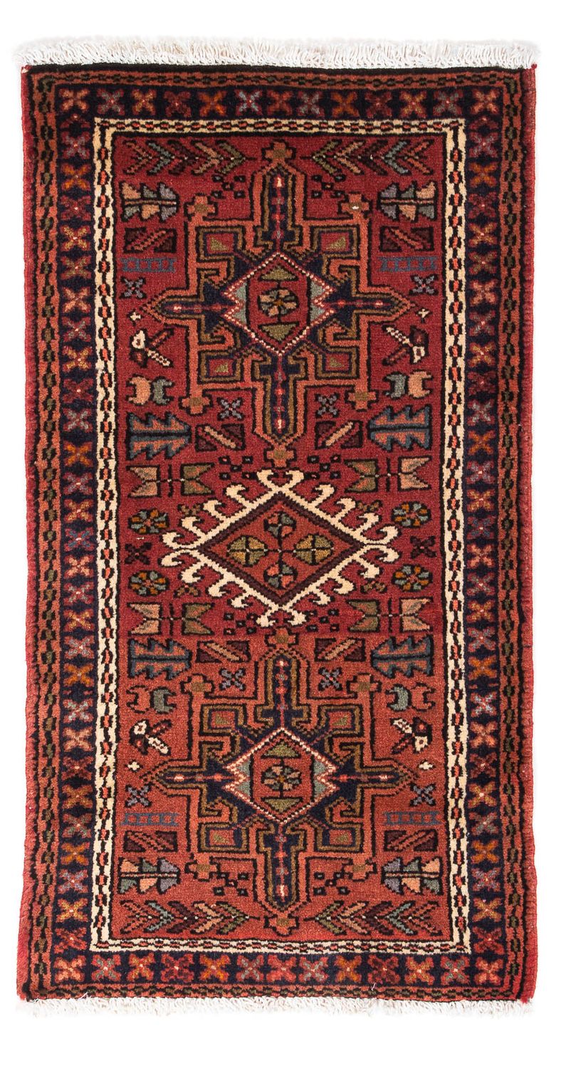 Alfombra persa - Nómada - 116 x 60 cm - rojo oscuro