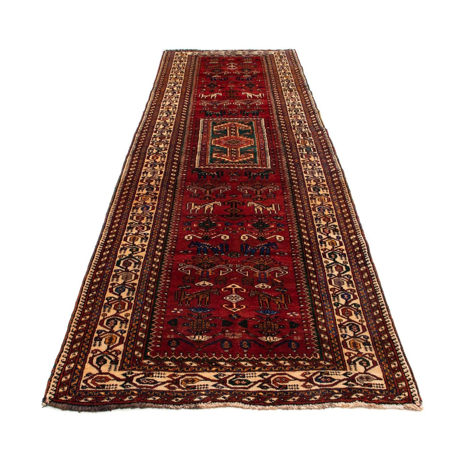 Alfombra de pasillo Alfombra persa - Nómada - 337 x 103 cm - rojo oscuro