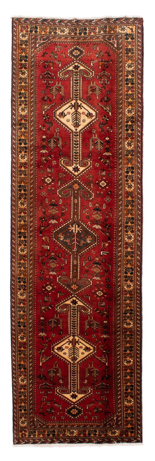 Alfombra de pasillo Alfombra persa - Nómada - 361 x 108 cm - rojo oscuro