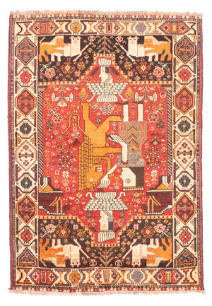 Alfombra persa - Nómada - 155 x 108 cm - rojo oscuro