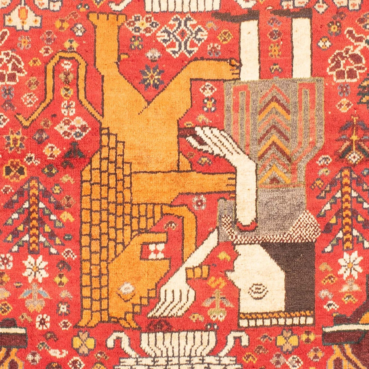 Alfombra persa - Nómada - 155 x 108 cm - rojo oscuro