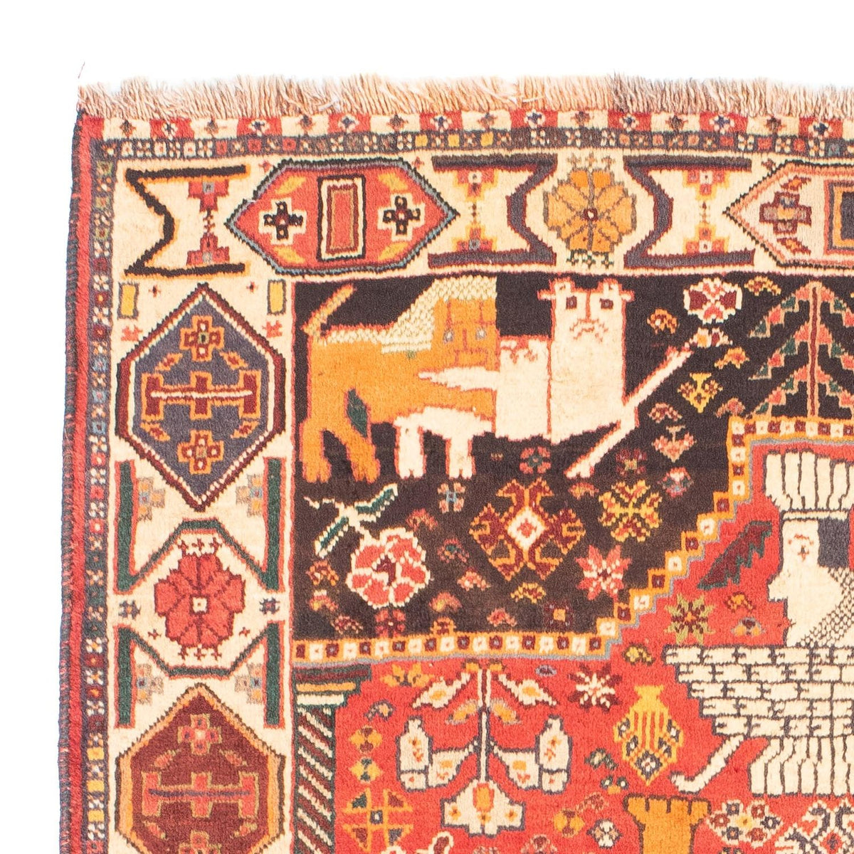 Alfombra persa - Nómada - 155 x 108 cm - rojo oscuro