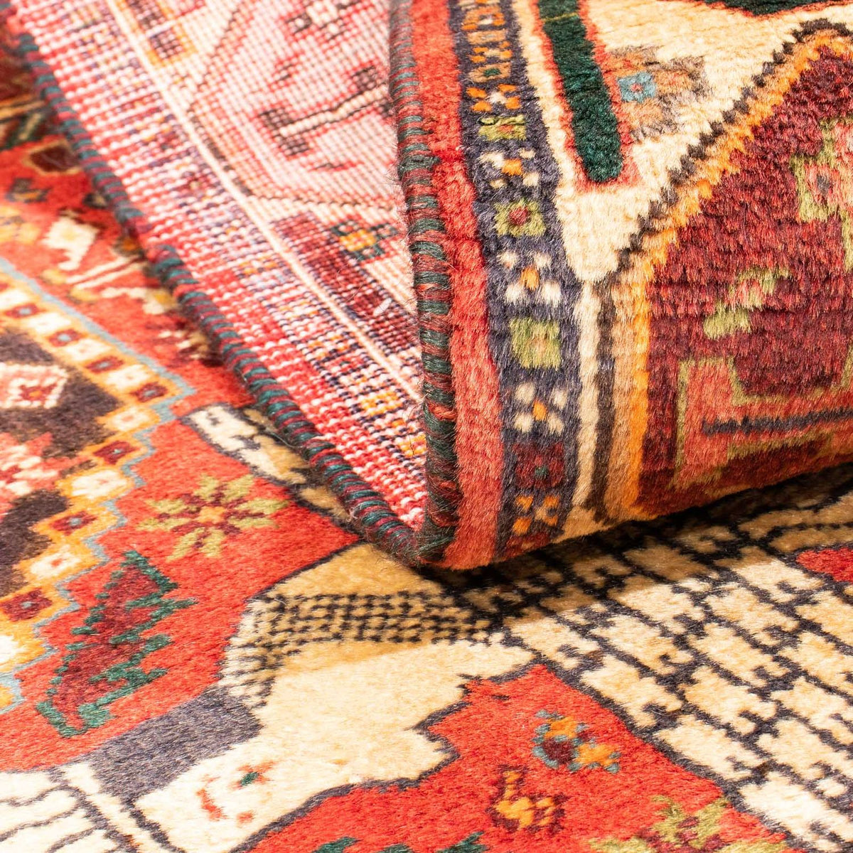 Alfombra persa - Nómada - 155 x 108 cm - rojo oscuro