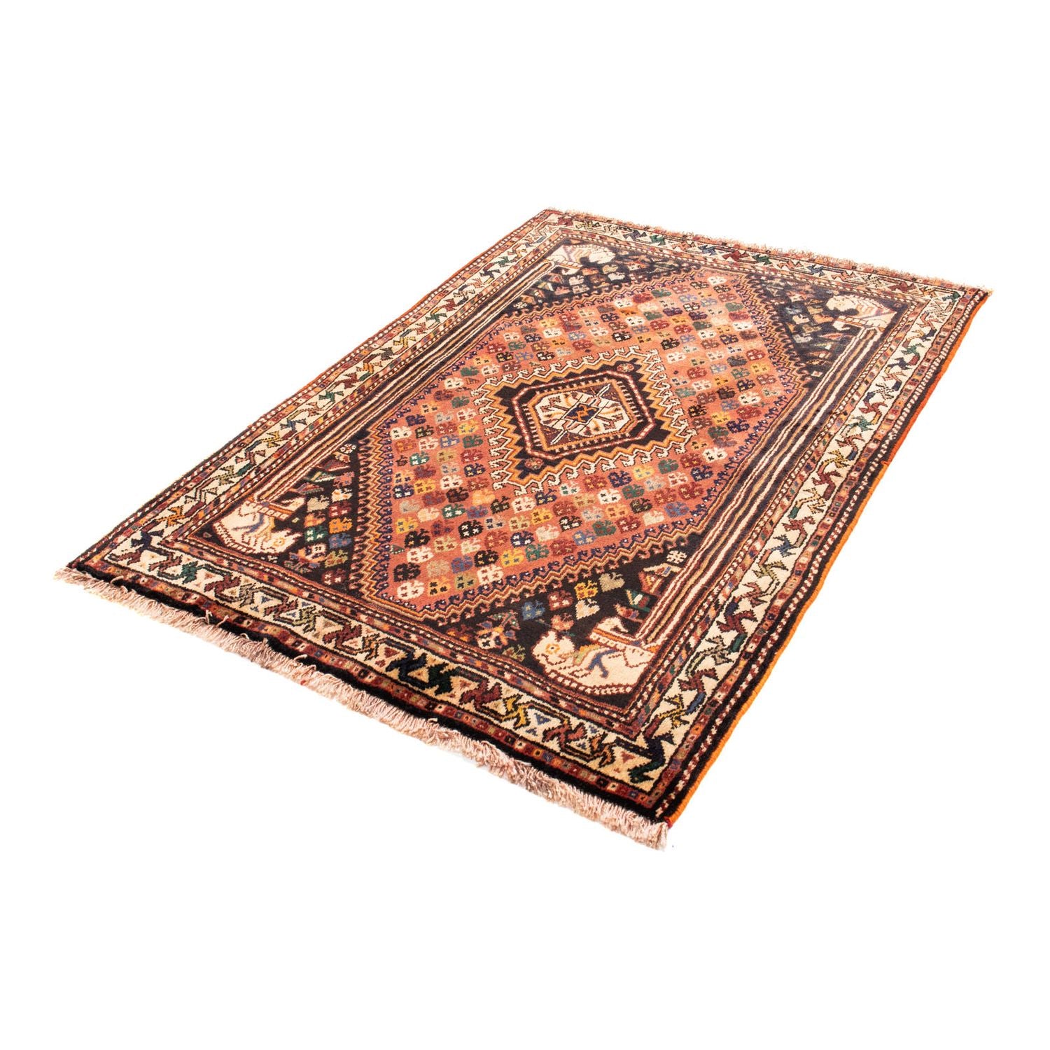 Alfombra persa - Nómada - 160 x 112 cm - rojo claro
