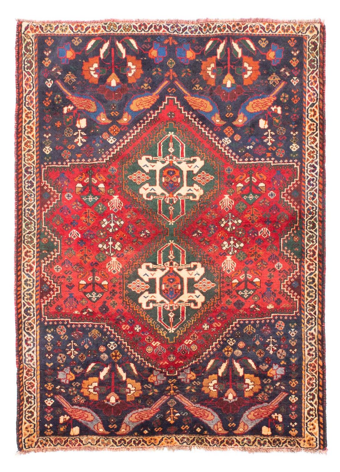 Alfombra persa - Nómada - 156 x 114 cm - rojo oscuro