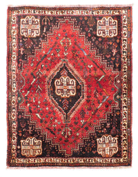 Alfombra persa - Nómada - 162 x 117 cm - rojo oscuro