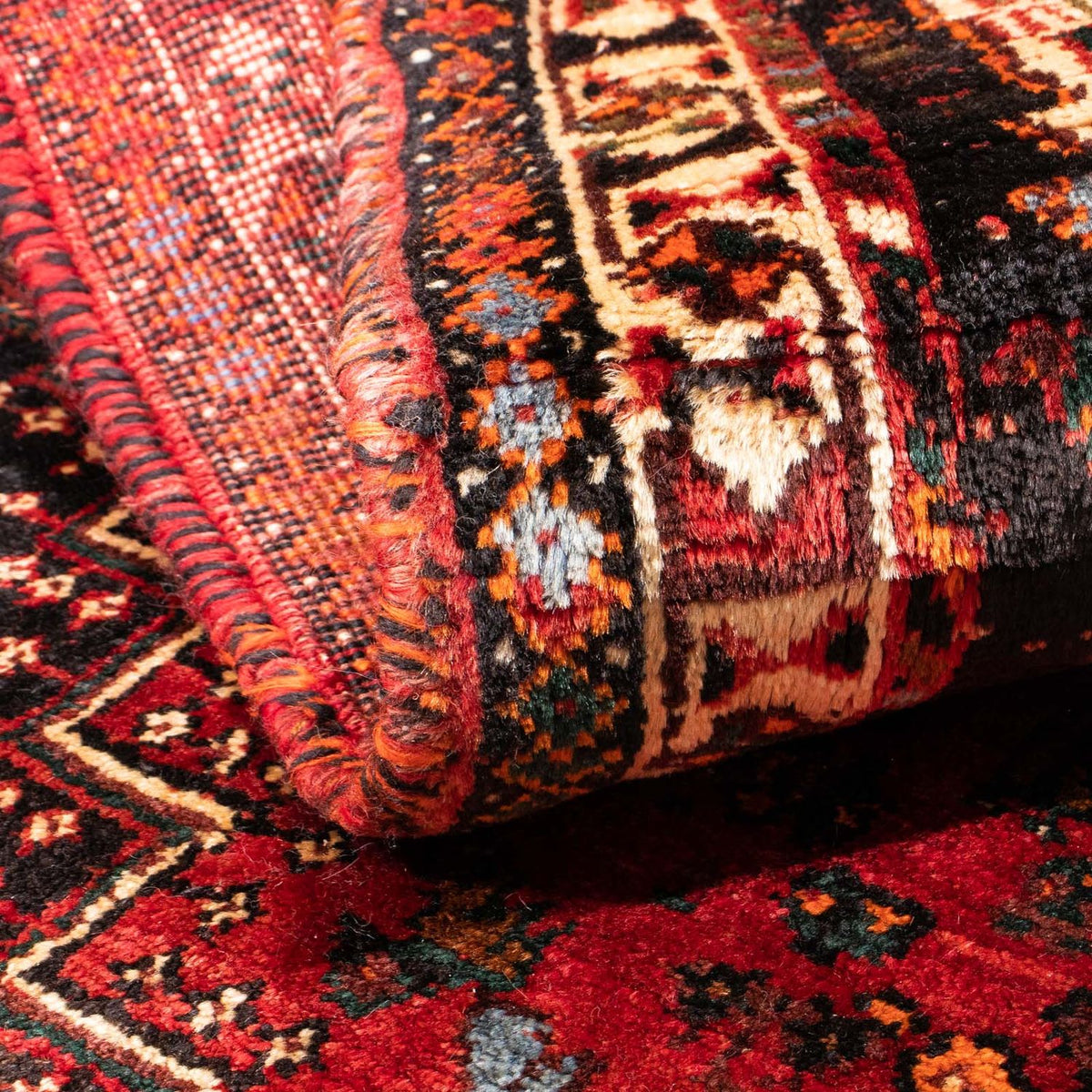 Alfombra persa - Nómada - 162 x 117 cm - rojo oscuro