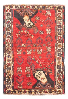 Alfombra persa - Nómada - 155 x 110 cm - rojo oscuro