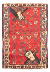 Alfombra persa - Nómada - 155 x 110 cm - rojo oscuro