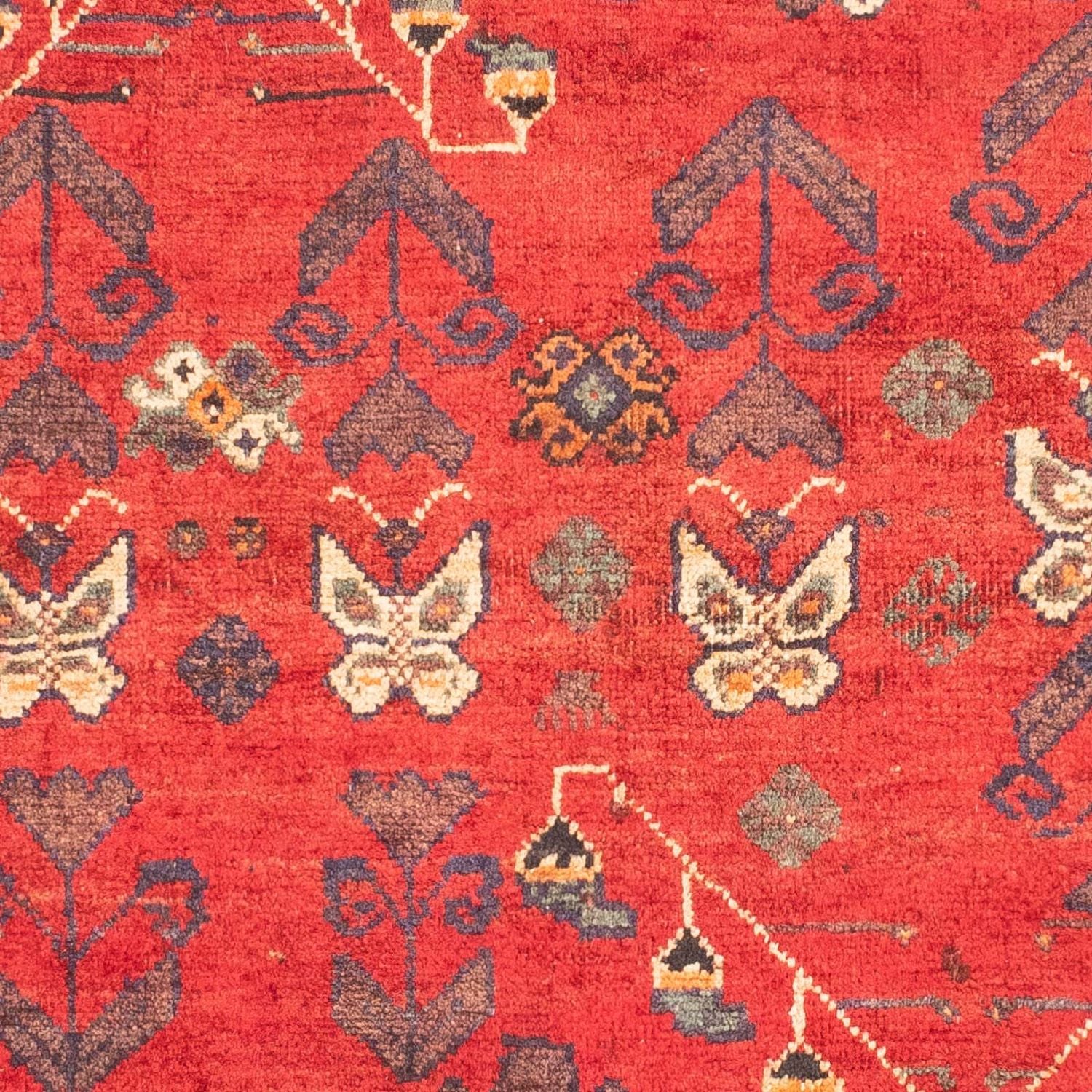 Alfombra persa - Nómada - 155 x 110 cm - rojo oscuro