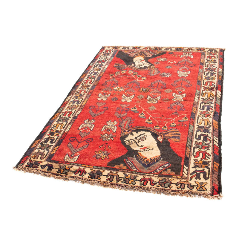 Alfombra persa - Nómada - 155 x 110 cm - rojo oscuro
