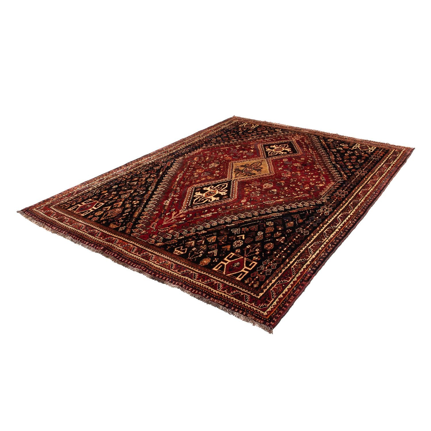 Alfombra persa - Nómada - 266 x 187 cm - rojo oscuro
