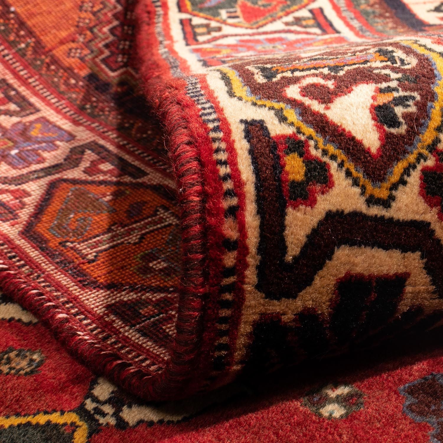 Alfombra persa - Nómada - 284 x 185 cm - rojo oscuro