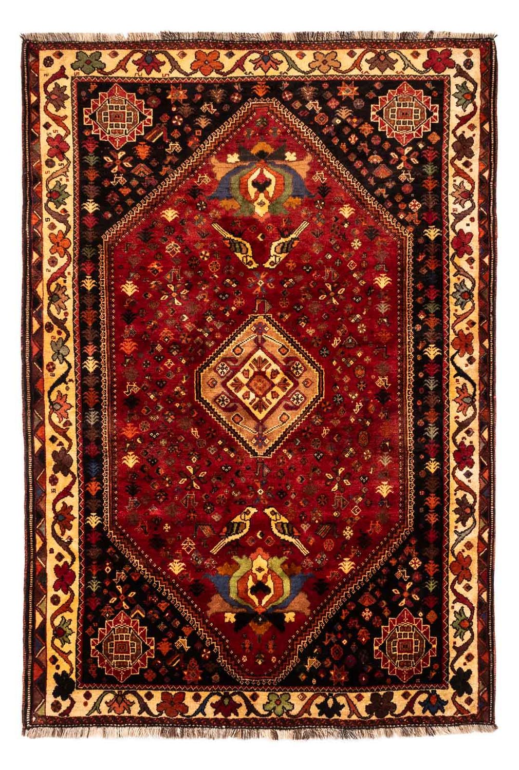 Alfombra persa - Nómada - 270 x 180 cm - rojo oscuro