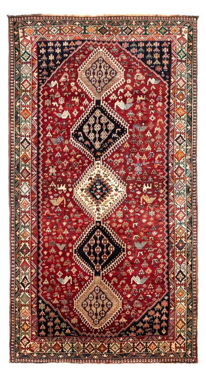 Alfombra persa - Nómada - 285 x 160 cm - rojo oscuro