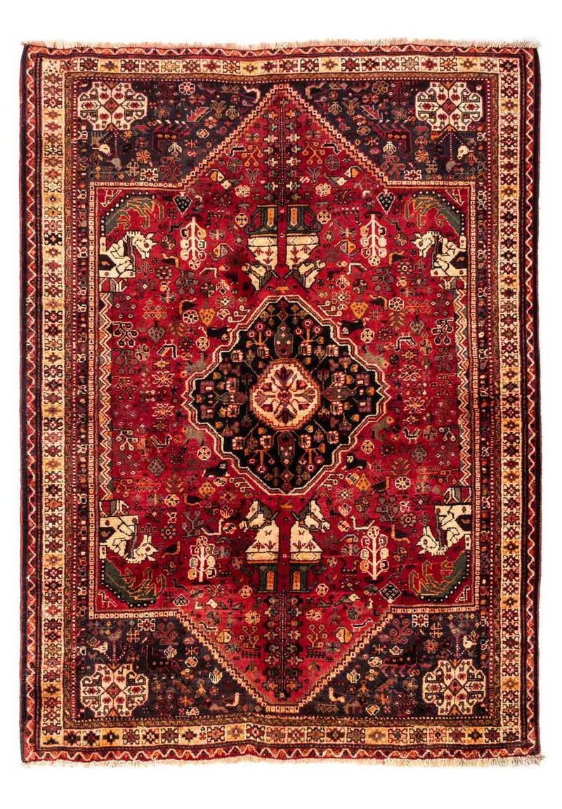 Alfombra persa - Nómada - 237 x 175 cm - rojo oscuro
