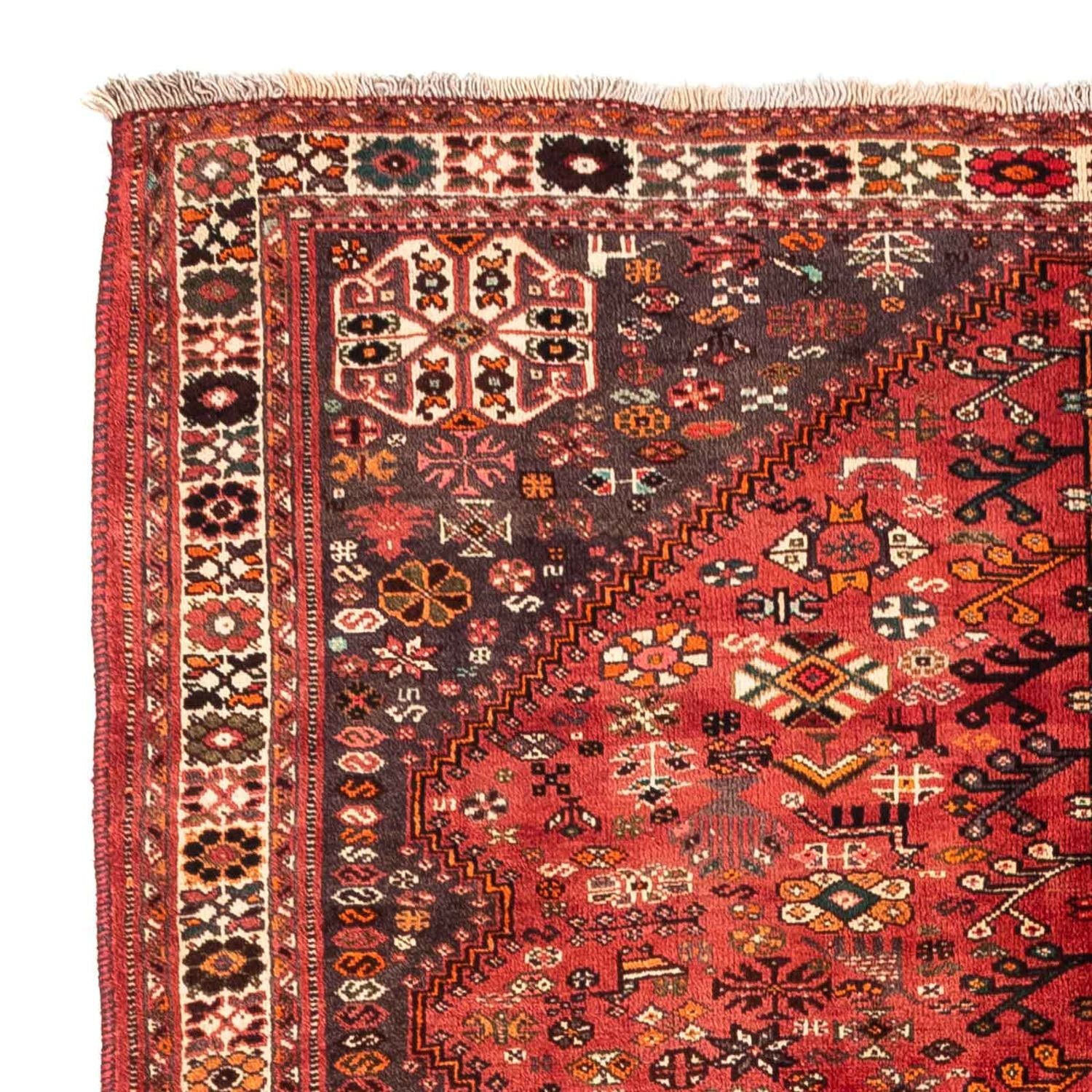 Alfombra persa - Nómada - 243 x 174 cm - rojo oscuro