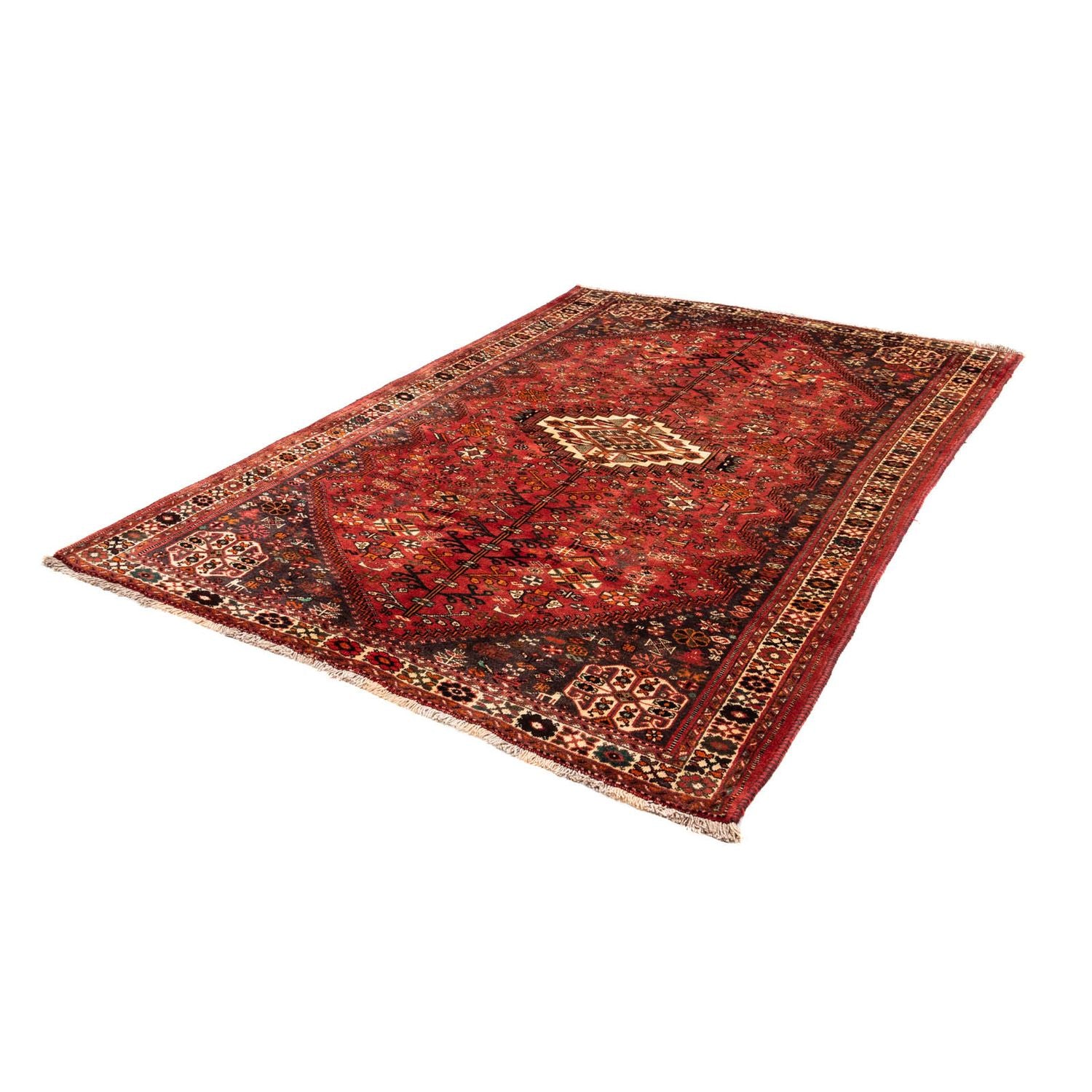 Alfombra persa - Nómada - 243 x 174 cm - rojo oscuro