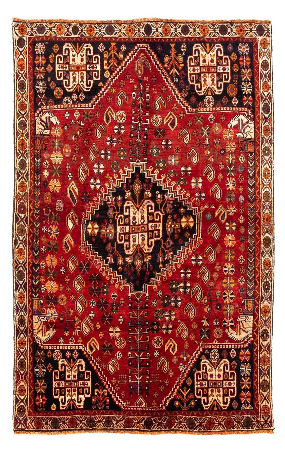 Alfombra persa - Nómada - 247 x 153 cm - rojo oscuro