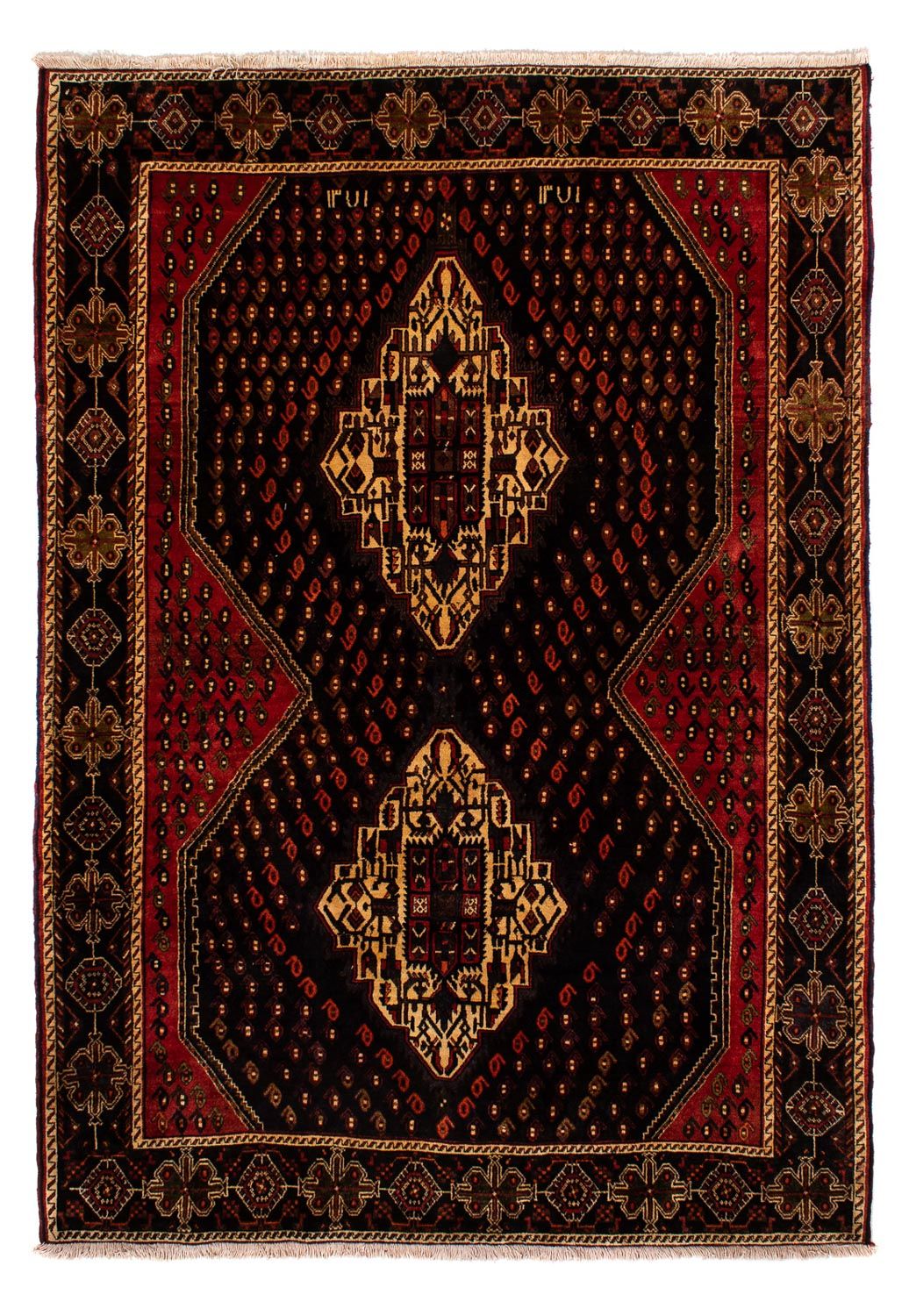 Alfombra persa - Nómada - 307 x 210 cm - azul oscuro
