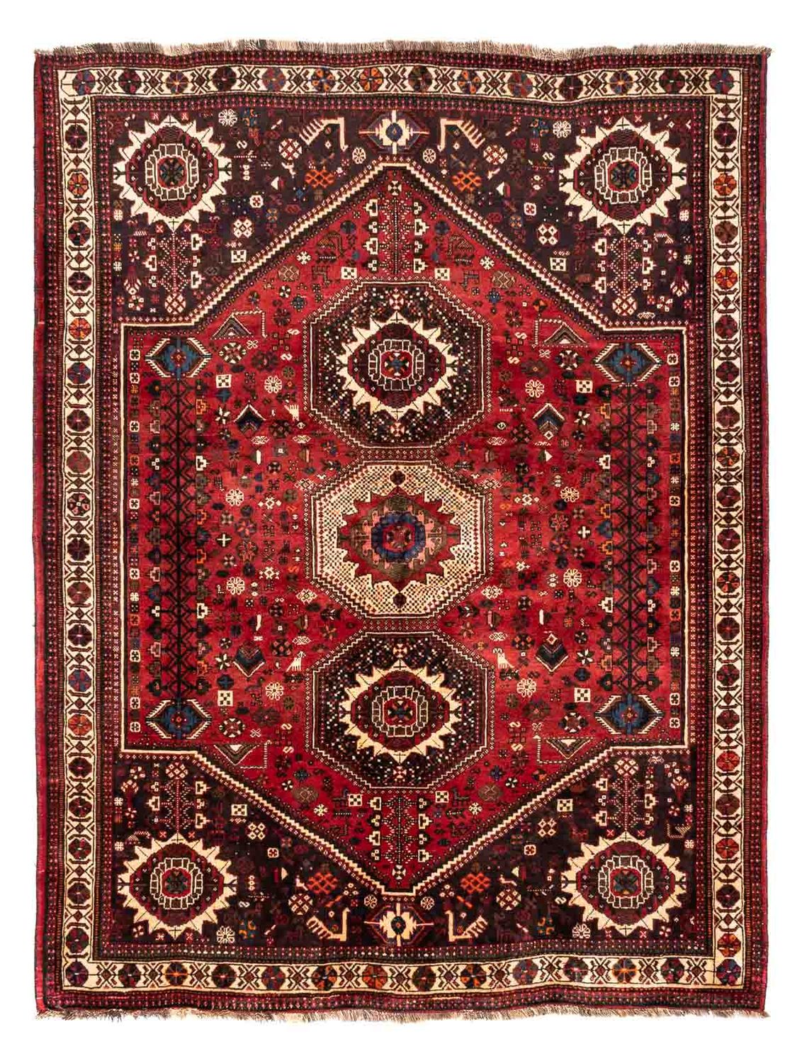 Alfombra persa - Nómada - 244 x 183 cm - rojo oscuro