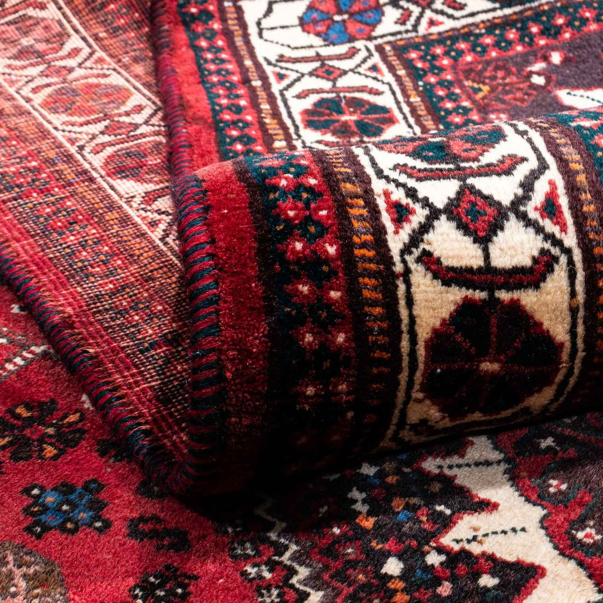 Alfombra persa - Nómada - 244 x 183 cm - rojo oscuro