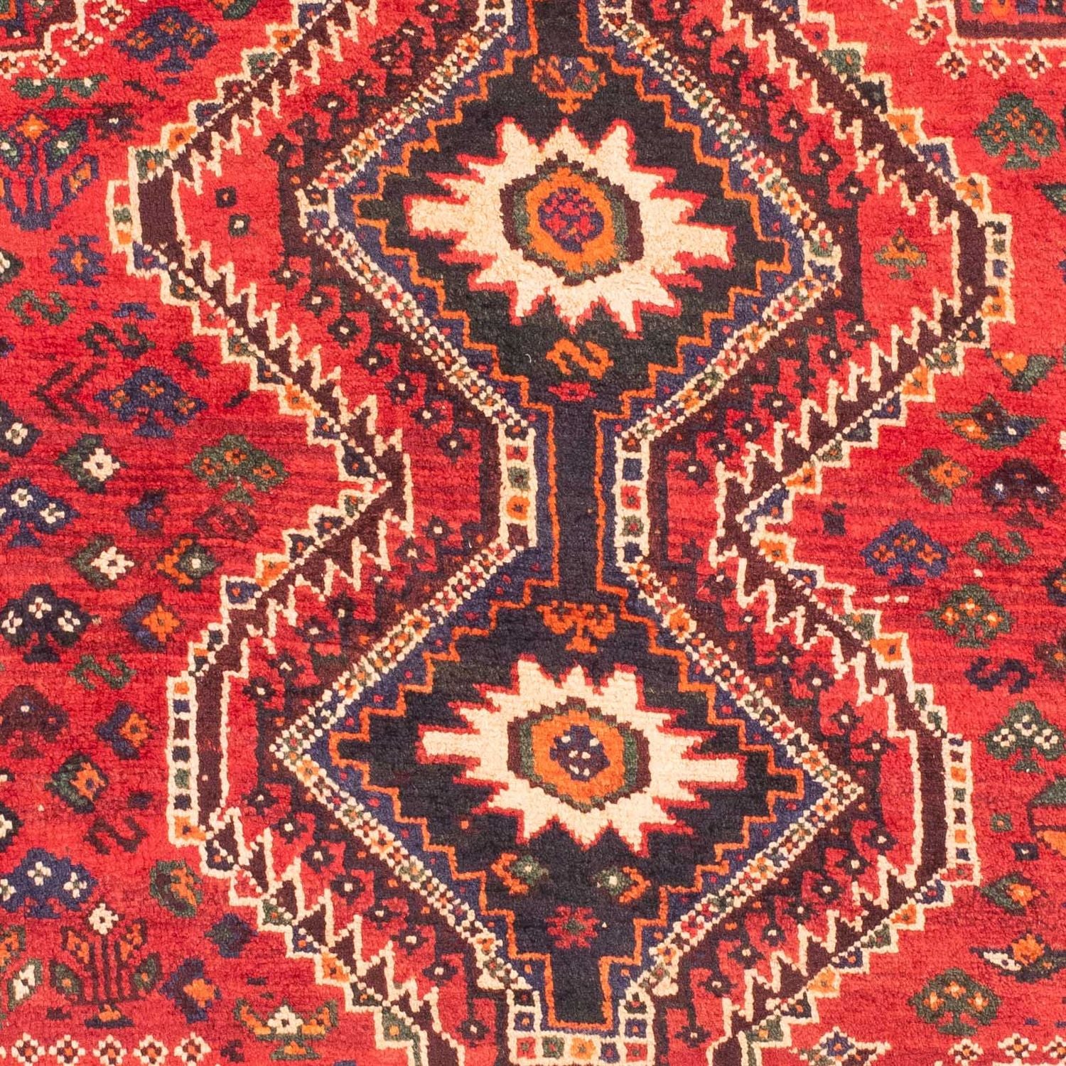 Alfombra persa - Nómada - 150 x 118 cm - rojo oscuro