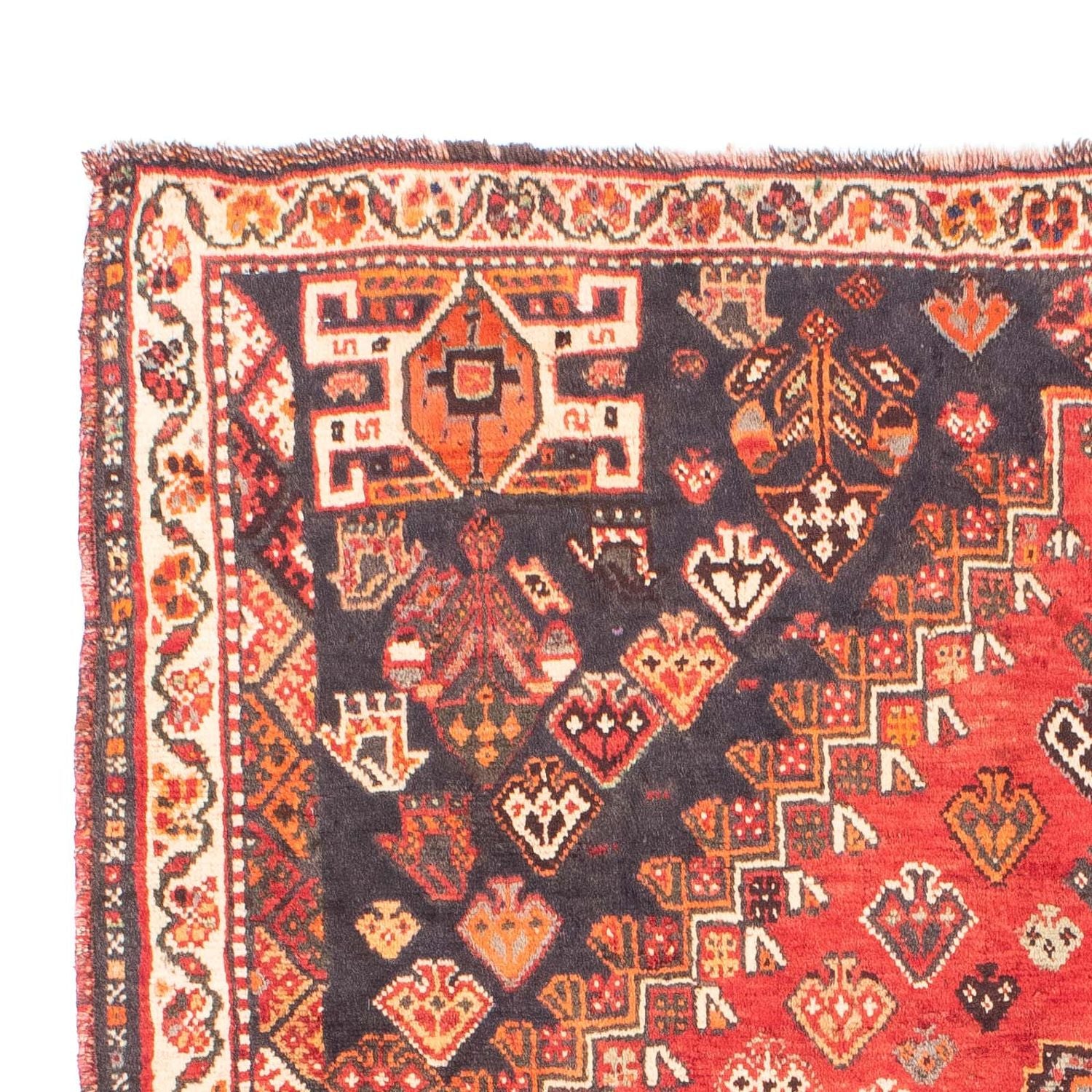 Alfombra persa - Nómada - 150 x 120 cm - rojo oscuro