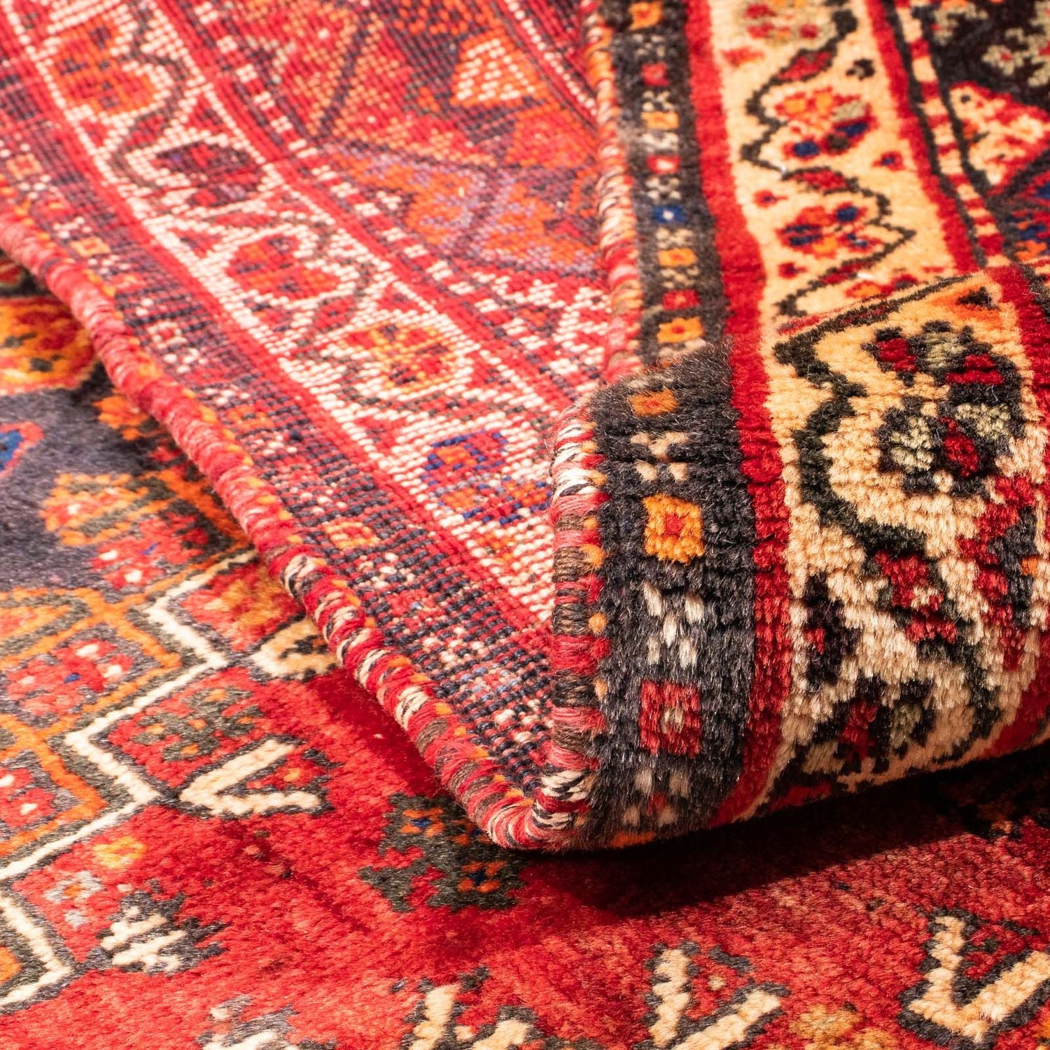 Alfombra persa - Nómada - 150 x 120 cm - rojo oscuro