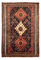 Shiraz Alfombra 160x246cm - Alfombra persa - azul oscuro