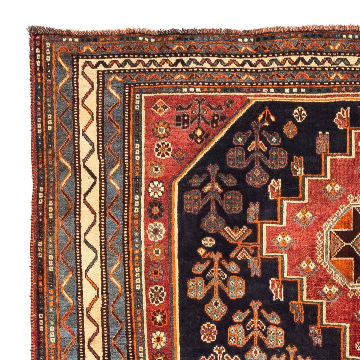 Shiraz Alfombra 160x246cm - Alfombra persa - azul oscuro