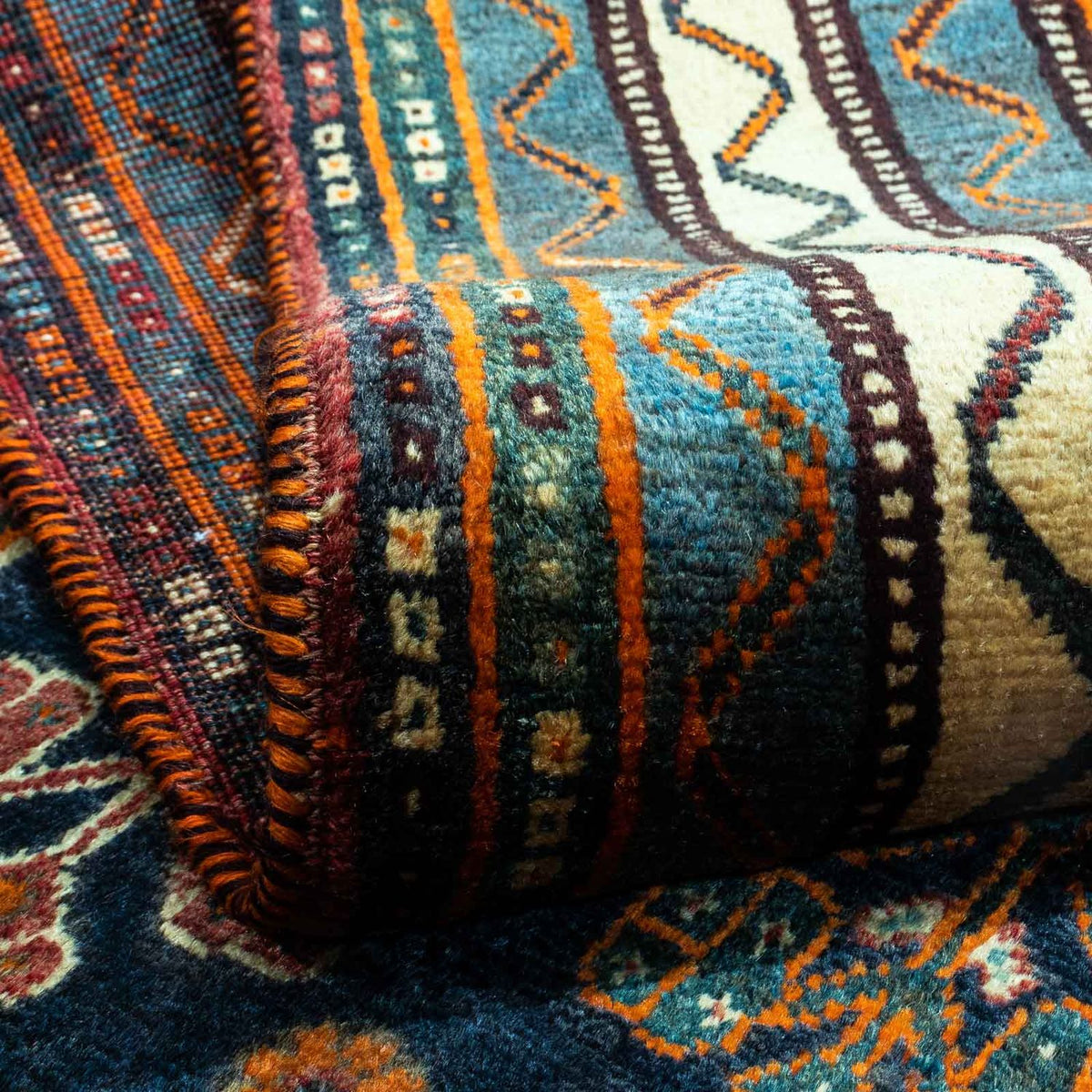 Alfombra persa - Nómada - 246 x 160 cm - azul oscuro