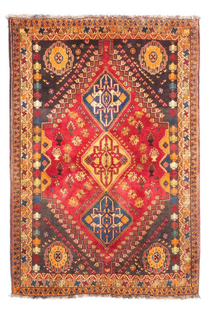 Alfombra persa - Nómada - 175 x 120 cm - rojo oscuro